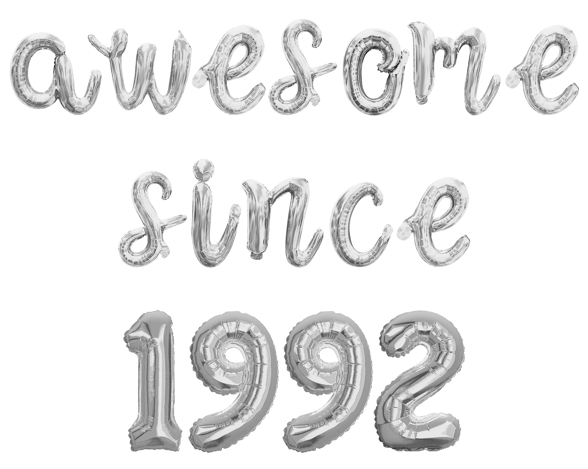 Cursive Script Letter Balloons - AWESOME SINCE 1992 16