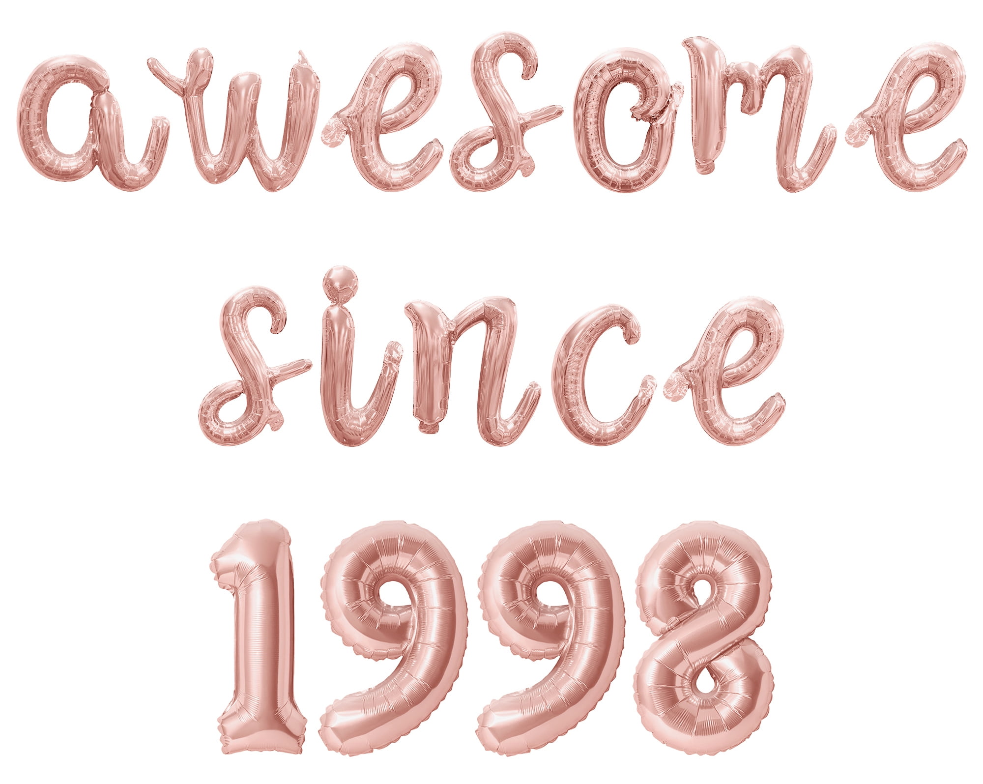 Cursive 1998 Cursive Script Letter Balloons - AWESOME SINCE 1998 16