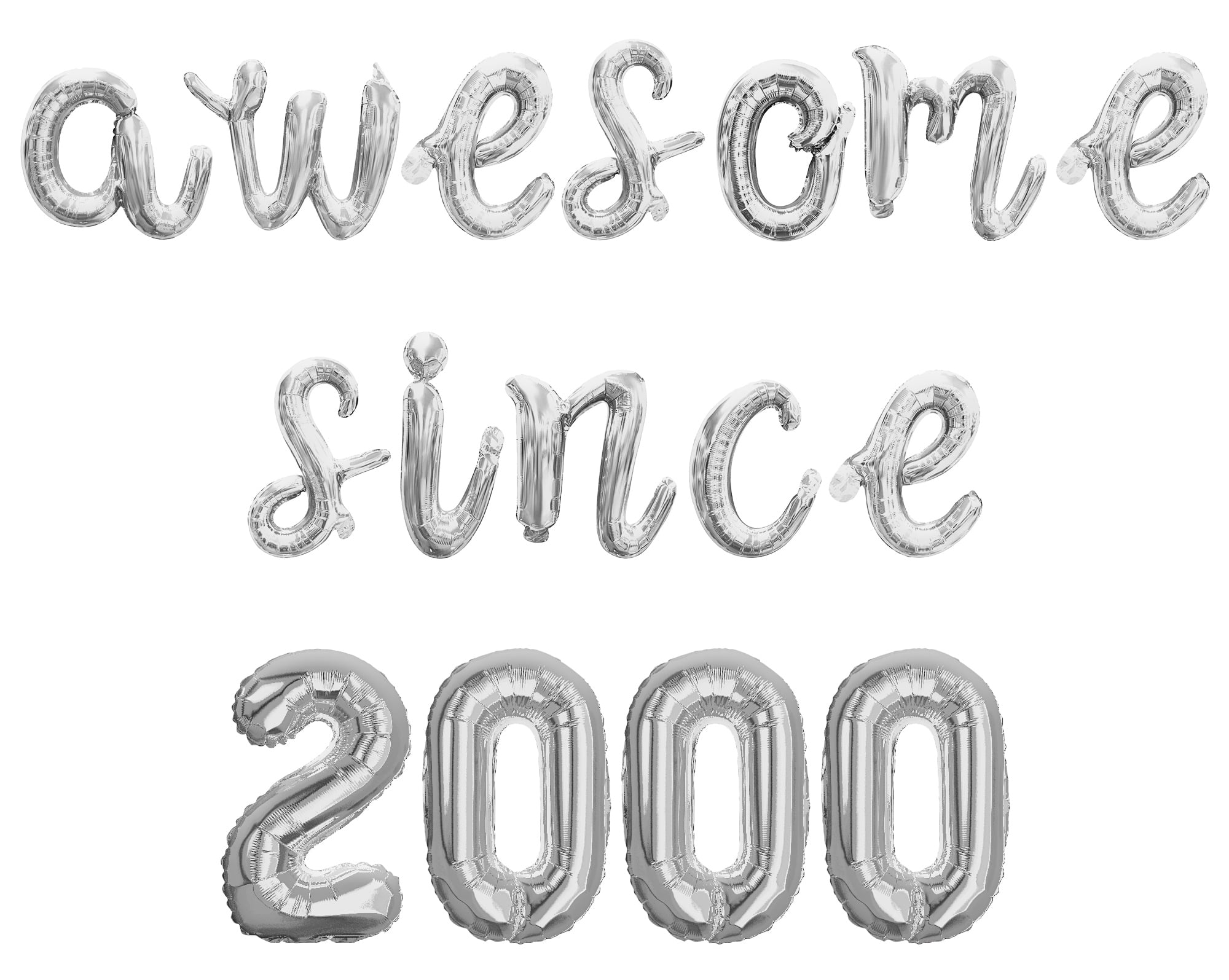 Cursive Script Letter Balloons - AWESOME SINCE 2000 16