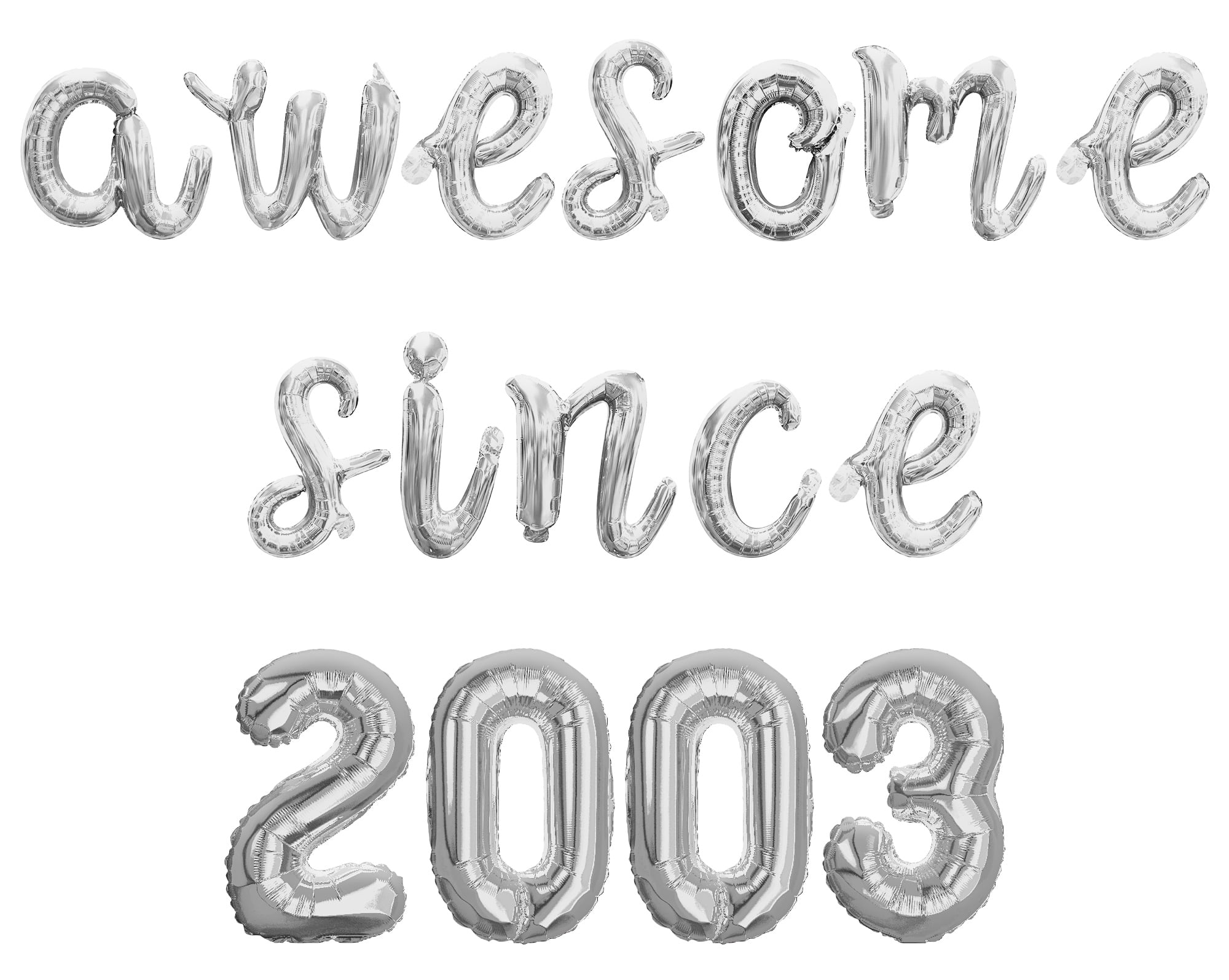 Cursive Script Letter Balloons - AWESOME SINCE 2003 16