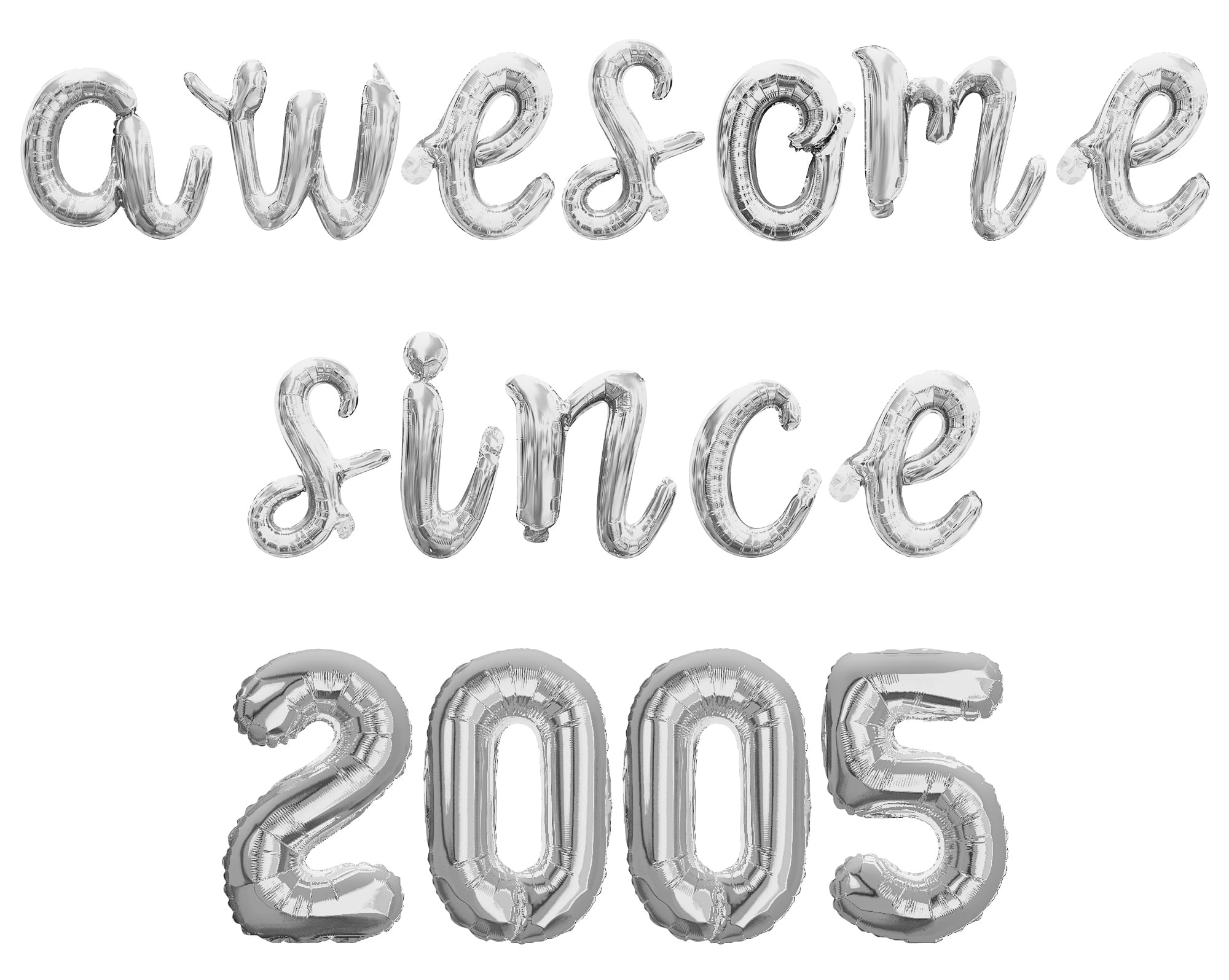 Cursive Script Letter Balloons - AWESOME SINCE 2005 16