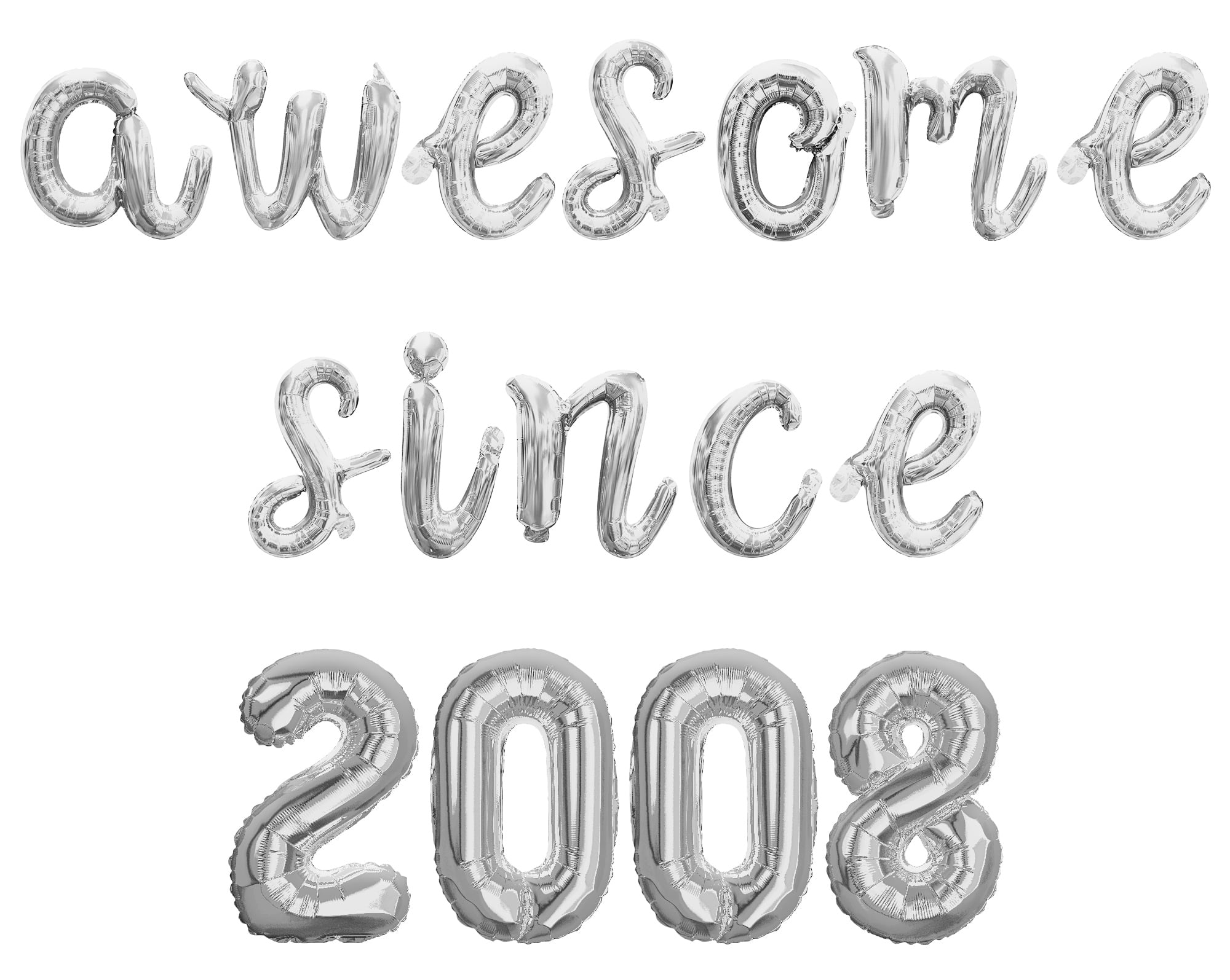Cursive Script Letter Balloons - AWESOME SINCE 2008 16