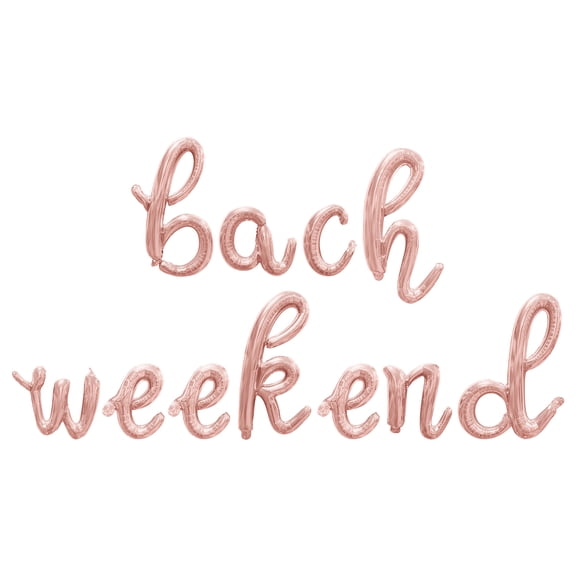 Cursive Script Letter Balloons - BACH WEEKEND 16" Inch Alphabet Letters Foil Mylar Balloon Bachelorette, Engagement Party, Bridal Shower or Wedding Party Banner (Gold)