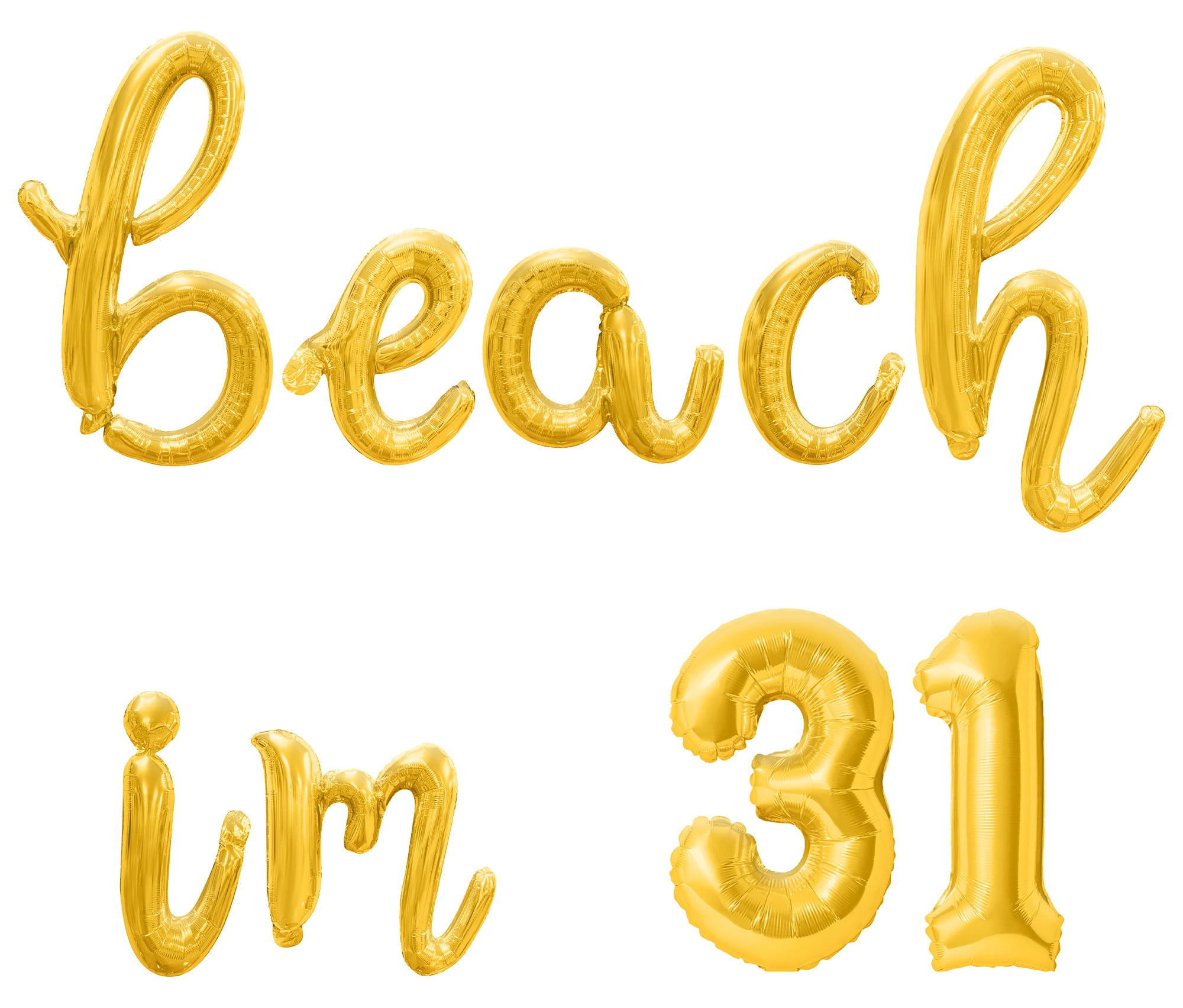 Cursive Script Letter Balloons - BEACH IM 31 16