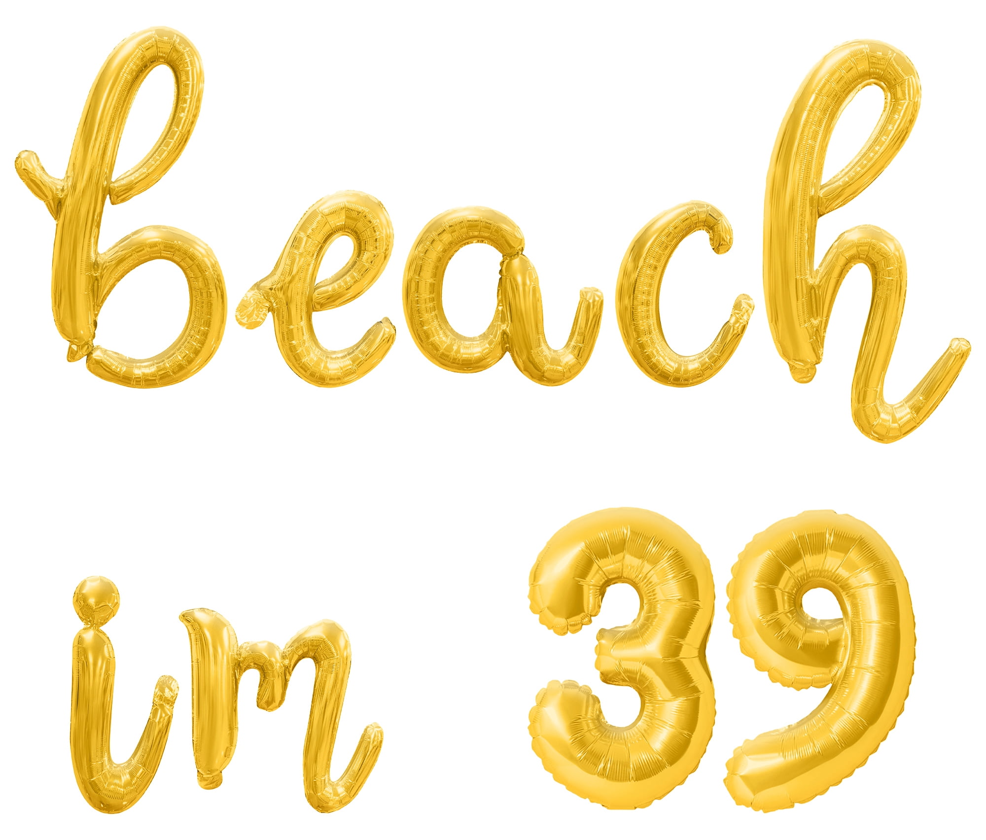 Cursive Script Letter Balloons - BEACH IM 39 16