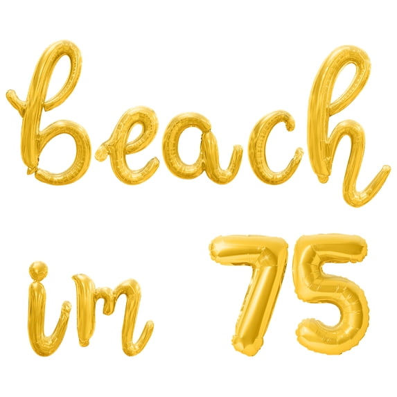 Cursive Script Letter Balloons - BEACH IM 75 16