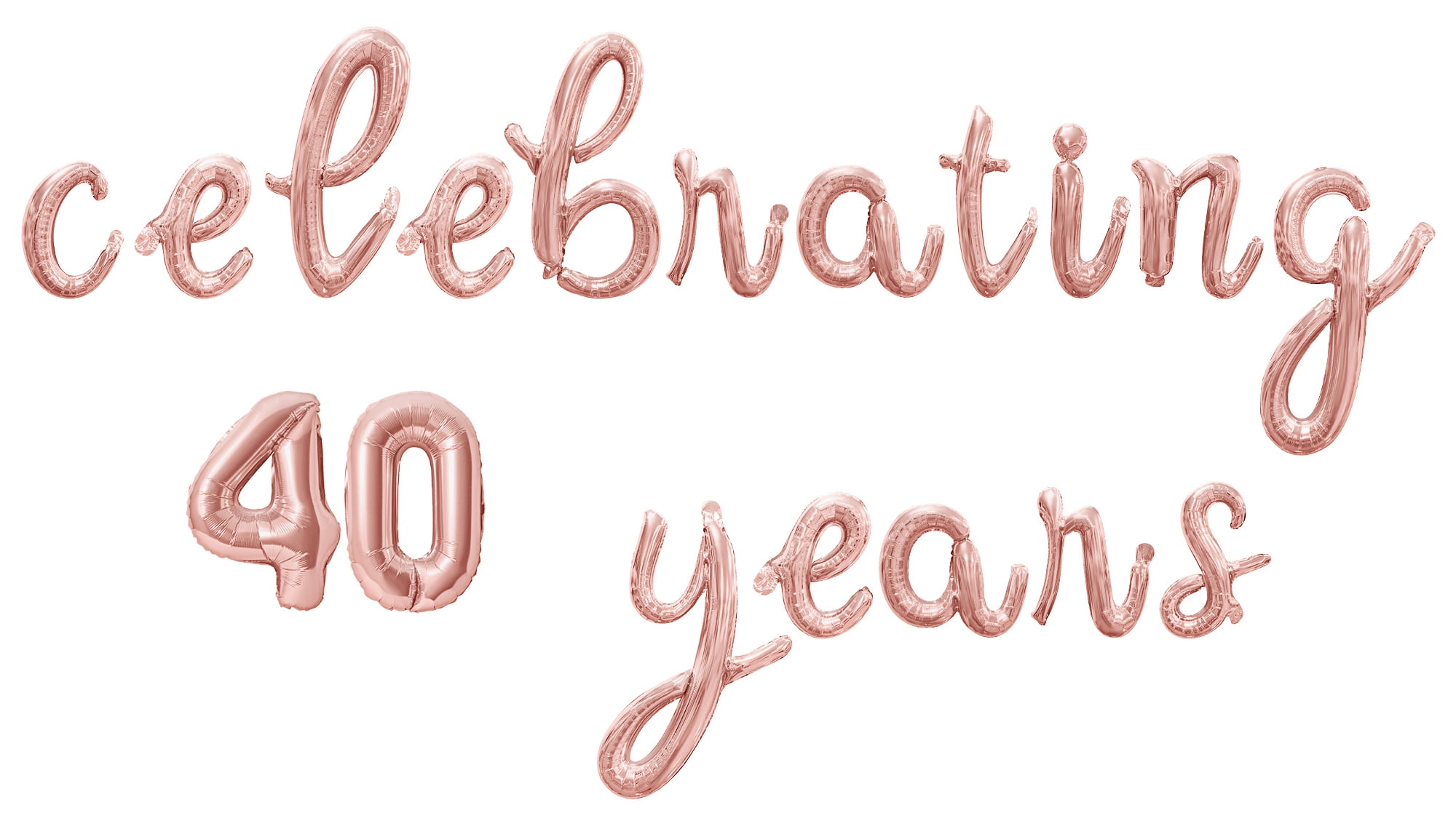 FORTY AF 16-Inch Gold Letter Balloons - 40th Birthday Party Banner & Decoration Set - View #4