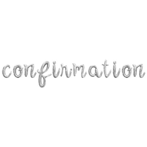 Cursive Script Letter Balloons - CONFIRMATION 16