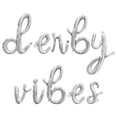thumbnail image 1 of Cursive Script Letter Balloons - DERBY VIBES 16" Inch Alphabet Letters Foil Mylar Balloon Kentucky Derby Party Banner (Silver), 1 of 5
