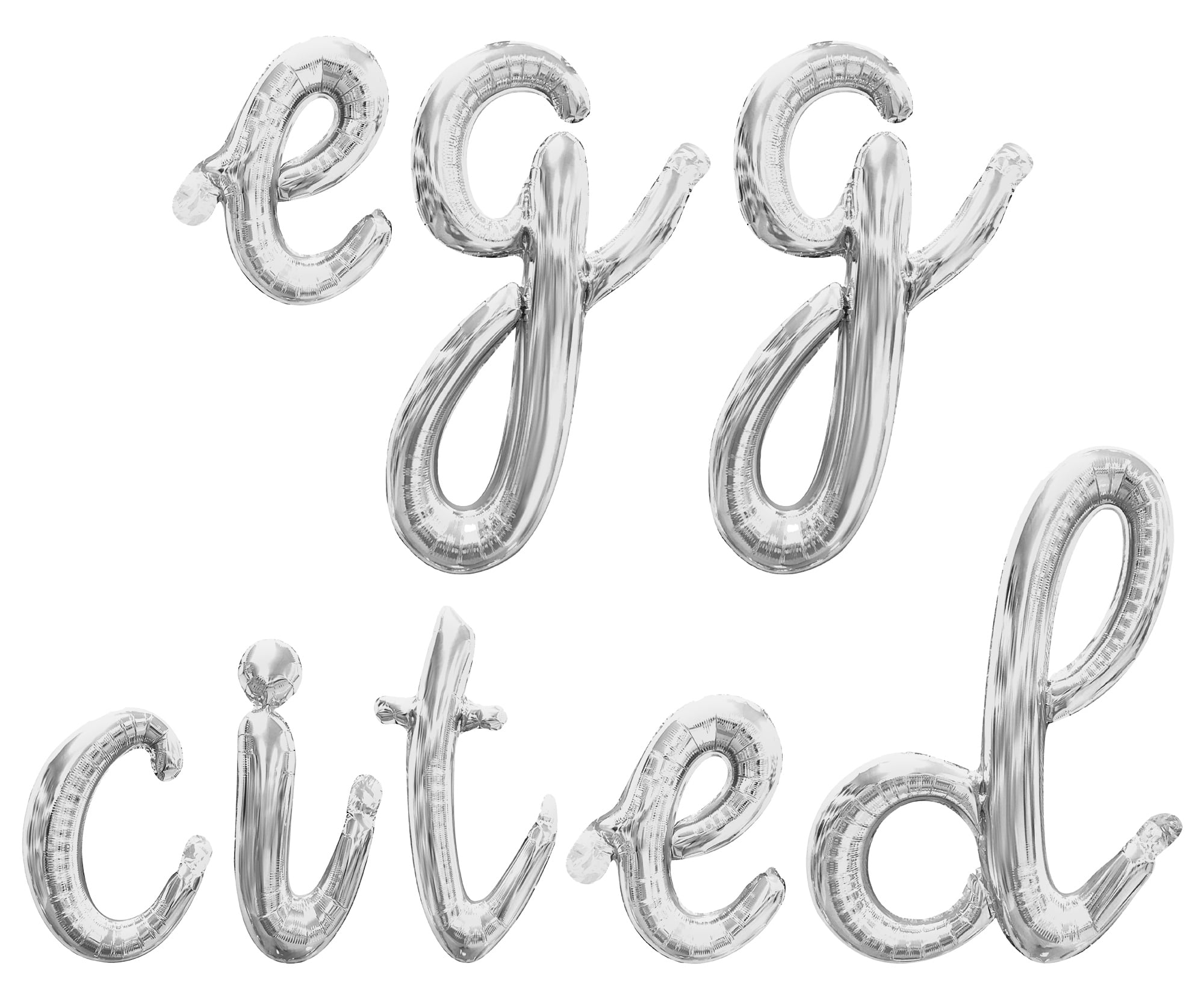 Cursive Script Letter Balloons - EGG CITED 16