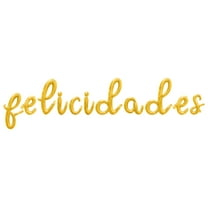 Cursive Script Letter Balloons - FELICIDADES 16" Inch Alphabet Letters Foil Mylar Balloon Graduation Party Banner (Gold)