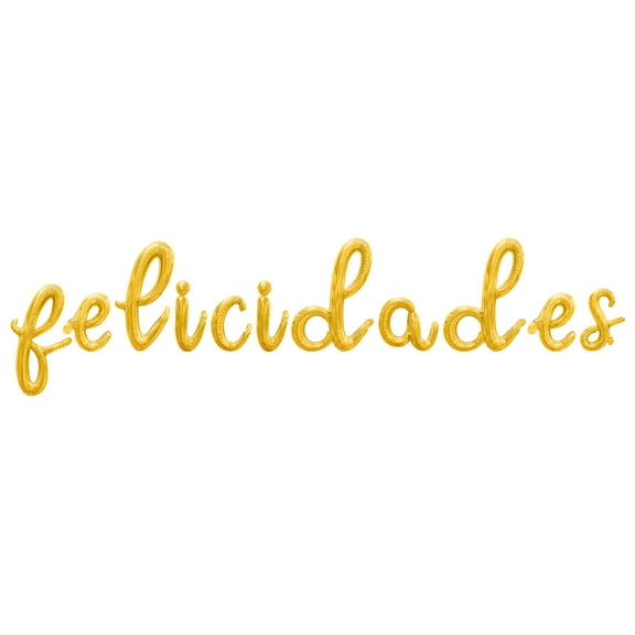 Cursive Script Letter Balloons - FELICIDADES 16" Inch Alphabet Letters Foil Mylar Balloon Graduation Party Banner (Gold)