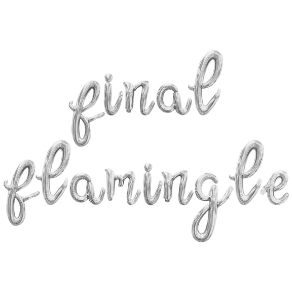 Cursive Script Letter Balloons - FINAL FLAMINGLE 16" Inch Alphabet Letters Foil Mylar Balloon Engagement Party, Bridal Shower or Wedding Party Banner (Silver)