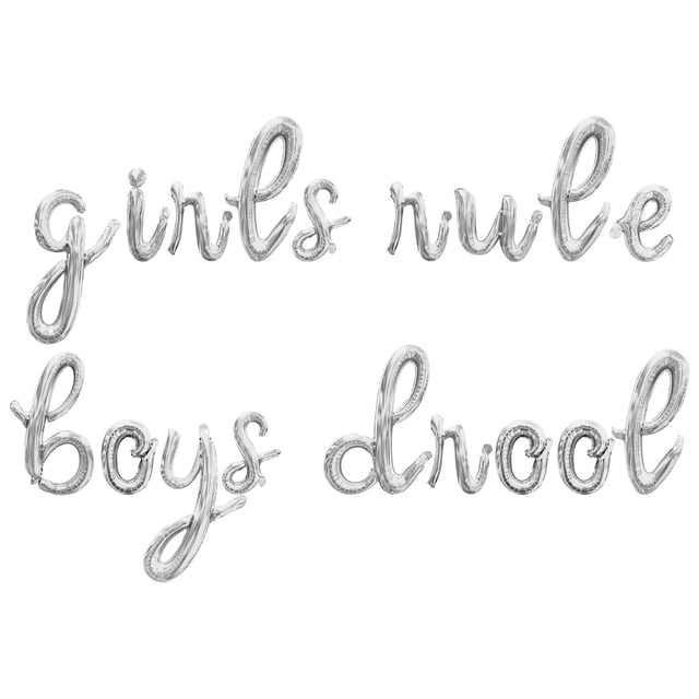 Drool Letters Cursive Script Letter Balloons - GIRLS RULE BOYS DROOL 16