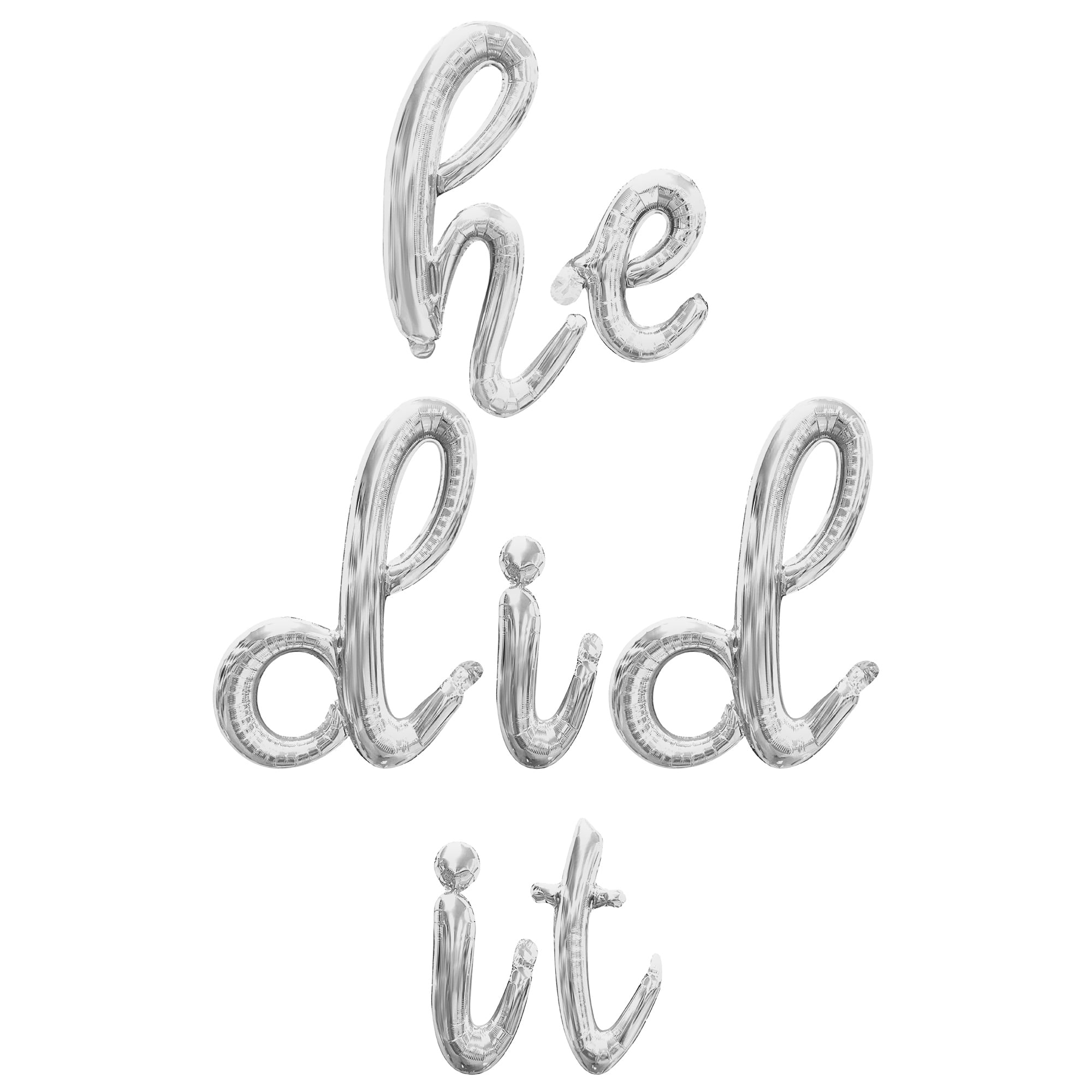 Cursive Script Letter Balloons - HE DID IT 16