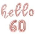 thumbnail image 1 of Cursive Script Letter Balloons - HELLO 60 16" Inch Alphabet Letters Foil Mylar Balloon 60th Birthday Party Banner (Rose Gold), 1 of 5