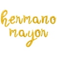 thumbnail image 1 of Cursive Script Letter Balloons - HERMANO MAYOR 16" Inch Alphabet Letters Foil Mylar Balloon Birth Announcement Party Banner (Gold), 1 of 5