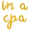 thumbnail image 1 of Cursive Script Letter Balloons - IM A CPA 16" Inch Alphabet Letters Foil Mylar Balloon Accounting Graduation Party Banner (Gold), 1 of 5