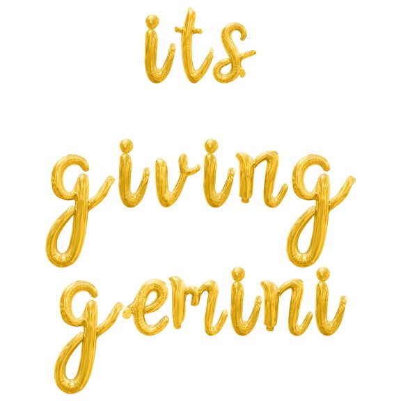 Cursive Script Letter Balloons - ITS GIVING GEMINI 16" Inch Alphabet Letters Foil Mylar Balloon Gemini Birthday Party Banner (Gold)
