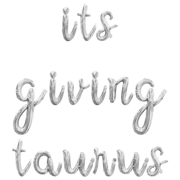 Cursive Script Letter Balloons - ITS GIVING TAURUS 16" Inch Alphabet Letters Foil Mylar Balloon Taurus Birthday Party Banner (Silver)