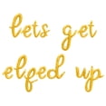 thumbnail image 1 of Cursive Script Letter Balloons - LETS GET ELFED UP 16" Inch Alphabet Letters Foil Mylar Balloon Christmas Party Banner (Gold), 1 of 5