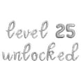 thumbnail image 1 of Cursive Script Letter Balloons - LEVEL 25 UNLOCKED 16" Inch Alphabet Letters Foil Mylar Balloon 25th Birthday Party Banner (Silver), 1 of 5