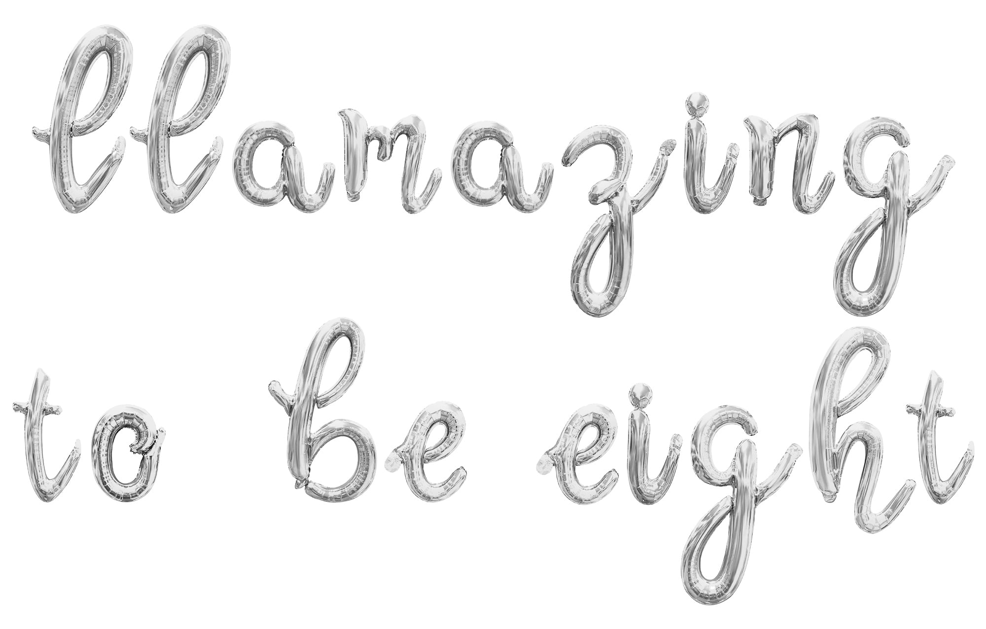 Cursive Script Letter Balloons - LLAMAZING TO BE EIGHT 16