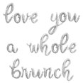 thumbnail image 1 of Cursive Script Letter Balloons - LOVE YOU A WHOLE BRUNCH 16" Inch Alphabet Letters Foil Mylar Balloon Bridal Shower Party Banner (Silver), 1 of 5