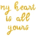 thumbnail image 1 of Cursive Script Letter Balloons - MY HEART IS ALL YOURS 16" Inch Alphabet Letters Foil Mylar Balloon Valentines Day Party Banner (Gold), 1 of 5