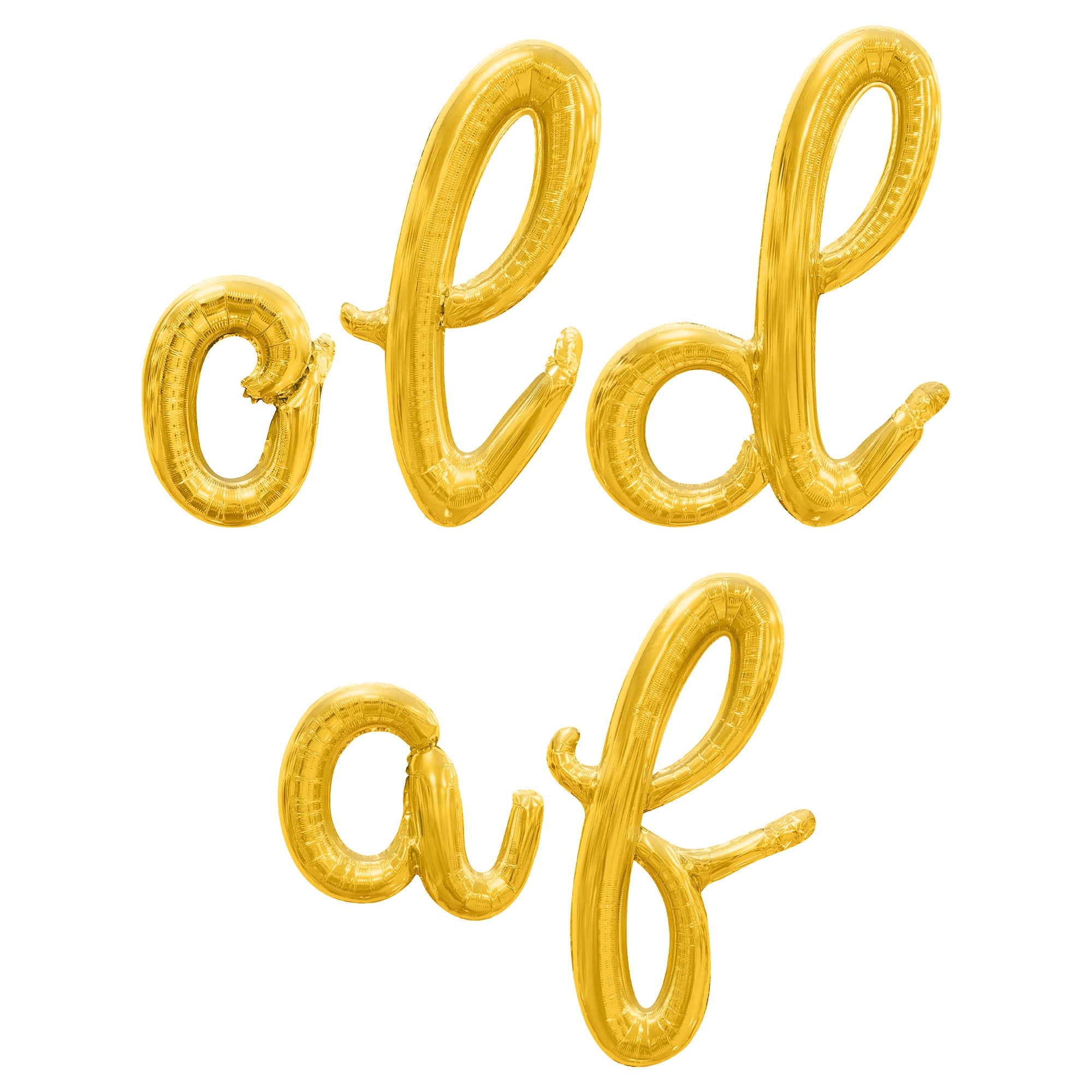 Cursive Script Letter Balloons - OLD AF 16