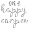 thumbnail image 1 of Cursive Script Letter Balloons - ONE HAPPY CAMPER 16" Inch Alphabet Letters Foil Mylar Balloon 1st Birthday Party Banner (Silver), 1 of 5