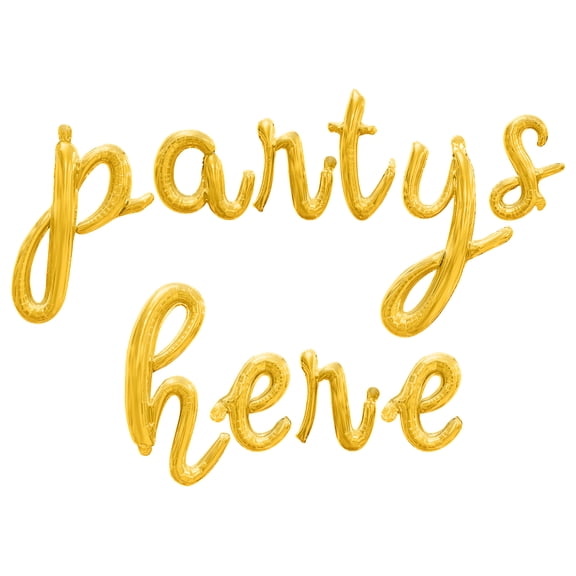 Cursive Script Letter Balloons - PARTYS HERE 16" Inch Alphabet Letters Foil Mylar Balloon Bachelorette or Bridal Shower Party Banner (Gold)