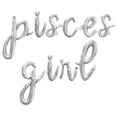 thumbnail image 1 of Cursive Script Letter Balloons - PISCES GIRL 16" Inch Alphabet Letters Foil Mylar Balloon Pisces Birthday Party Banner (Silver), 1 of 5