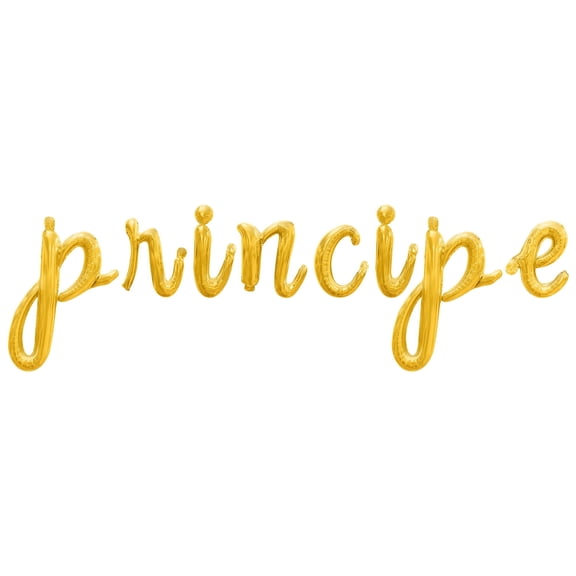 Cursive Script Letter Balloons - PRINCIPE 16" Inch Alphabet Letters Foil Mylar Balloon Birthday Party Banner (Gold)