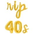 thumbnail image 1 of Cursive Script Letter Balloons - RIP 40S 16" Inch Alphabet Letters Foil Mylar Balloon 50th Birthday Party Banner (Gold), 1 of 5