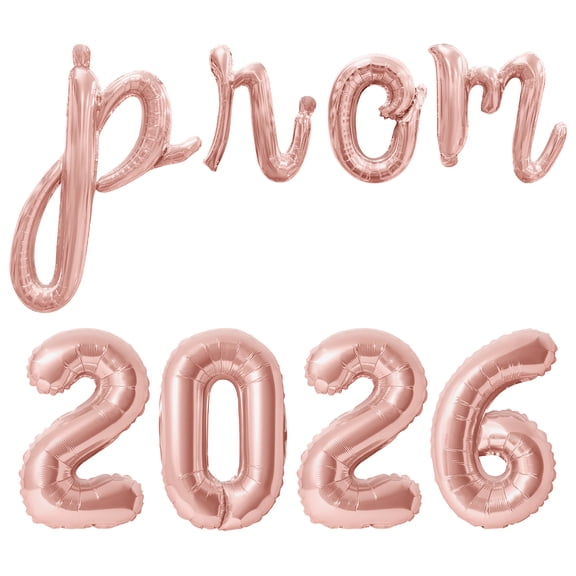 Cursive Script Letter Balloons - SENIORS 2026 16" Inch Alphabet Letters Foil Mylar Balloon Senior Year Party Banner (Rose Gold)