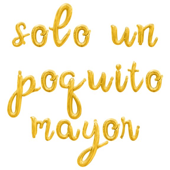 Cursive Script Letter Balloons - SOLO UN POQUITO MAYOR 16" Inch Alphabet Letters Foil Mylar Balloon Birthday Party Banner (Gold)