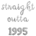 thumbnail image 1 of Cursive Script Letter Balloons - STRAIGHT OUTTA 1995 16" Inch Alphabet Letters Foil Mylar Balloon Birthday Party Banner (Silver), 1 of 5