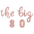 thumbnail image 1 of Cursive Script Letter Balloons - THE BIG 8 0 16" Inch Alphabet Letters Foil Mylar Balloon 80th Birthday Party Banner (Rose Gold), 1 of 5