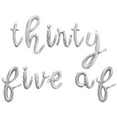thumbnail image 1 of Cursive Script Letter Balloons - THIRTY FIVE AF 16" Inch Alphabet Letters Foil Mylar Balloon 35th Birthday Party Banner (Silver), 1 of 5