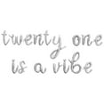 thumbnail image 1 of Cursive Script Letter Balloons - TWENTY ONE IS A VIBE 16" Inch Alphabet Letters Foil Mylar Balloon 21st Birthday Party Banner (Silver), 1 of 5