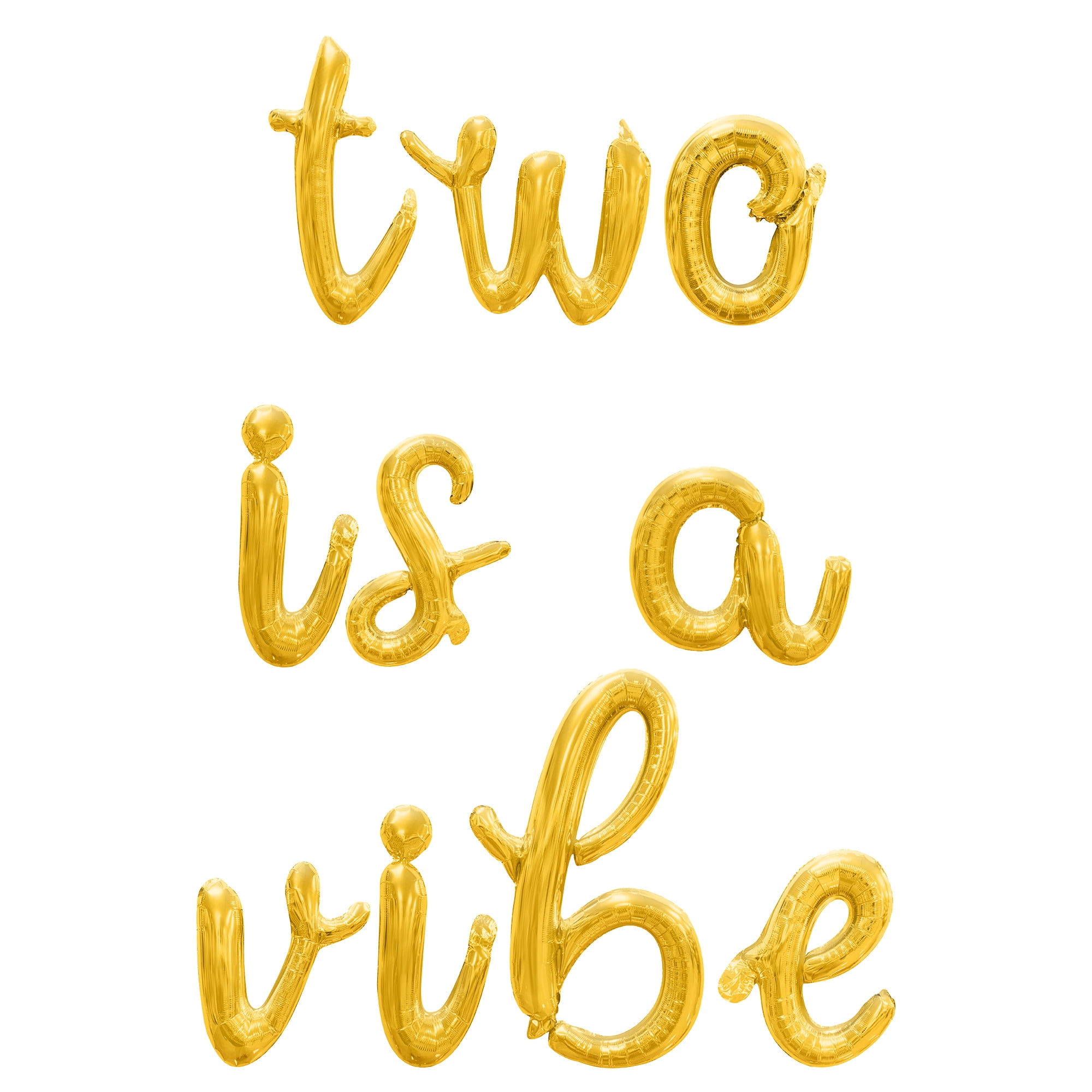Cursive Script Letter Balloons - TWO IS A VIBE 16