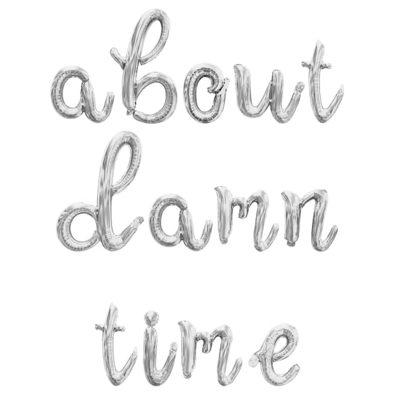 Cursive Script Letter Balloons - WE SAID YES 16" Inch Alphabet Letters Foil Mylar Balloon Engagement Party Banner (Silver)