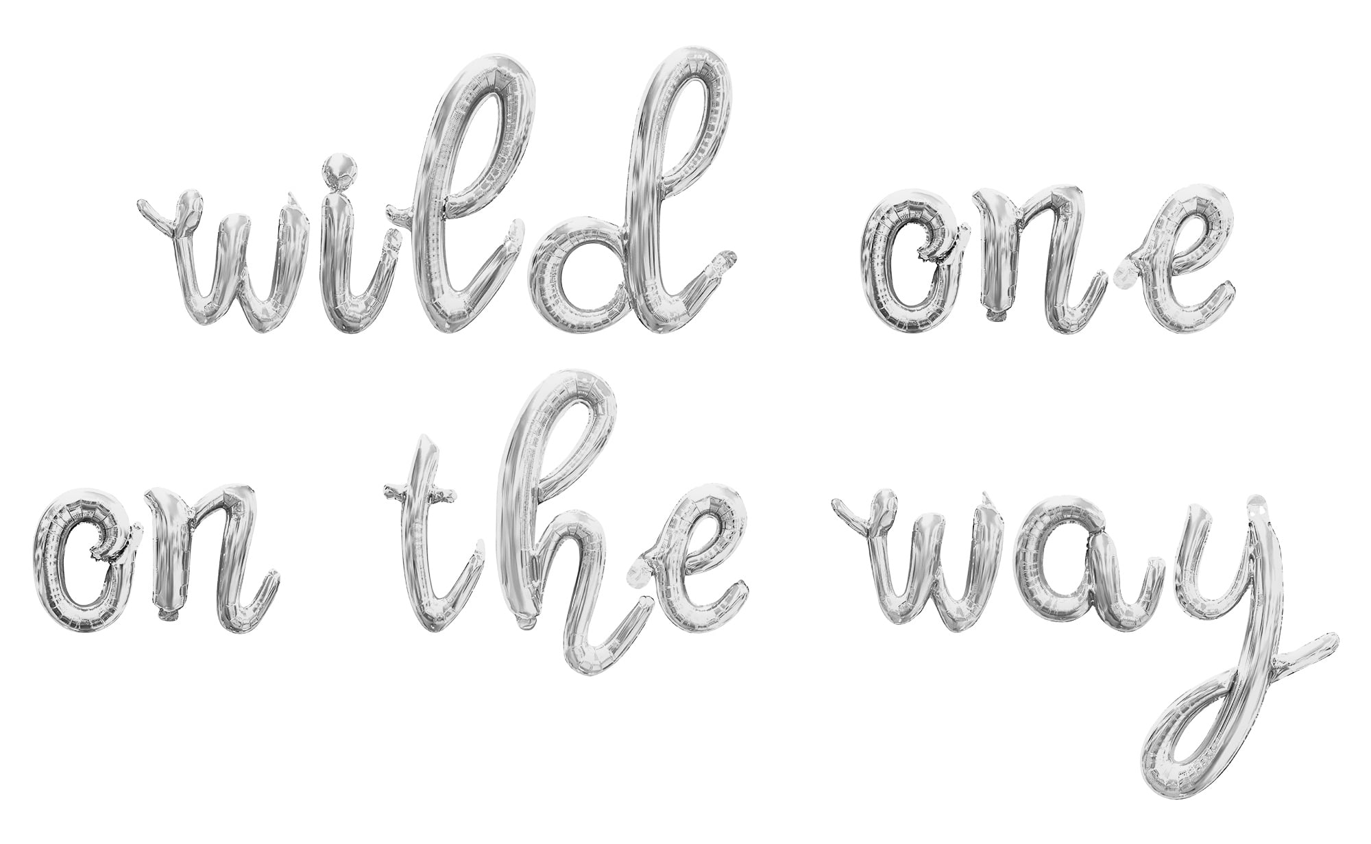 Cursive Script Letter Balloons - WILD ONE ON THE WAY 16