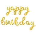 thumbnail image 1 of Cursive Script Letter Balloons - YAPPY BIRTHDAY 16" Inch Alphabet Letters Foil Mylar Balloon Dog Birthday Party Banner (Gold), 1 of 5