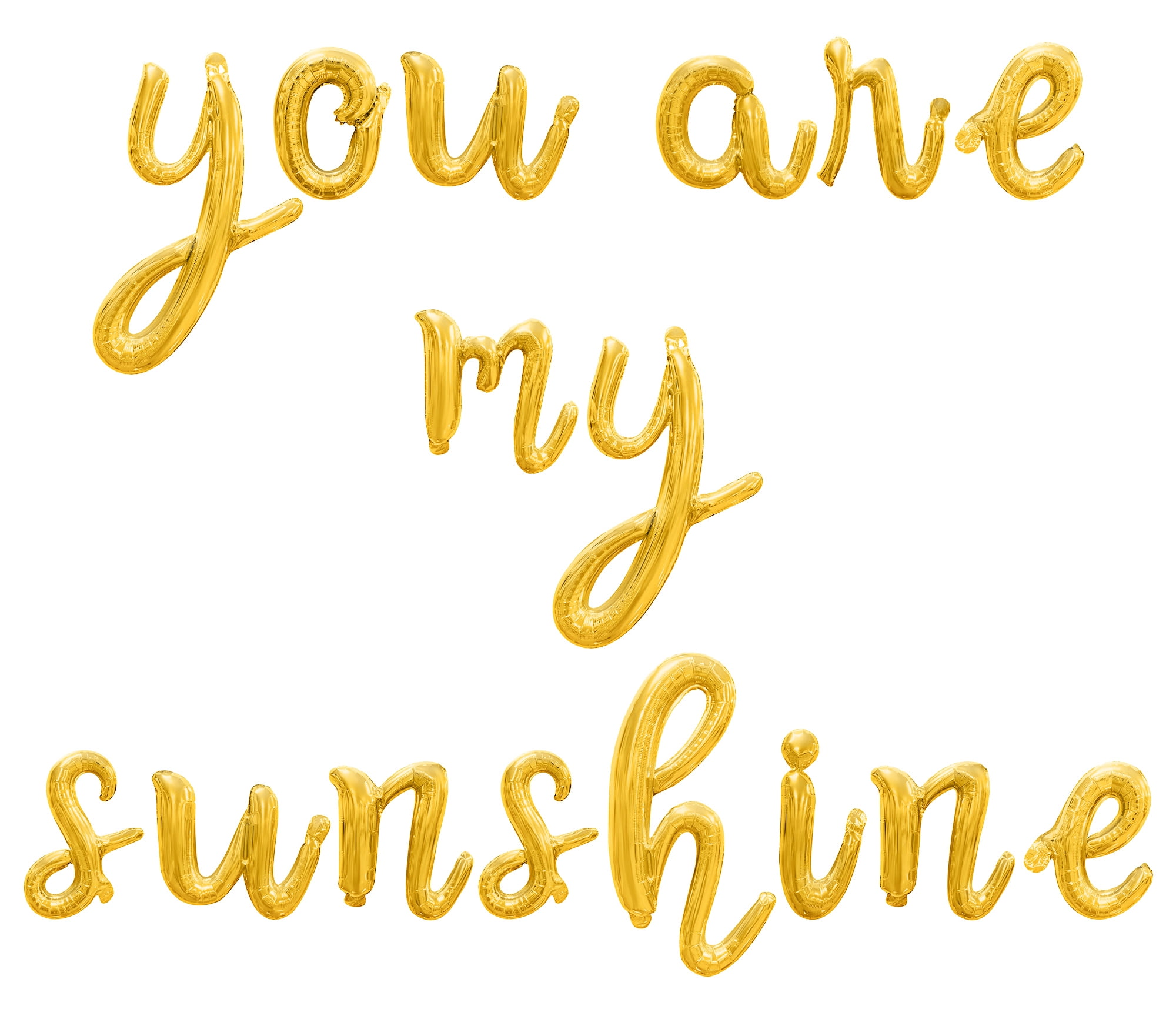 Cursive Script Letter Balloons - YOU ARE MY SUNSHINE 16" Inch Alphabet Letters Foil Mylar Balloon Birthday Party Banner (Gold)
