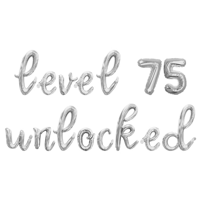 Cursive Script Letter & Number Balloons - LEVEL 75 UNLOCKED 16