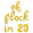 thumbnail image 1 of Cursive Script Letter & Number Balloons - OH FLOCK IM 23 16" Inch Alphabet Letters Foil Mylar Balloon 23rd Birthday Party Banner (Gold), 1 of 5