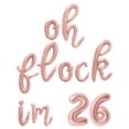 thumbnail image 1 of Cursive Script Letter & Number Balloons - OH FLOCK IM 26 16" Inch Alphabet Letters Foil Mylar Balloon 26th Birthday Party Banner (Rose Gold), 1 of 5