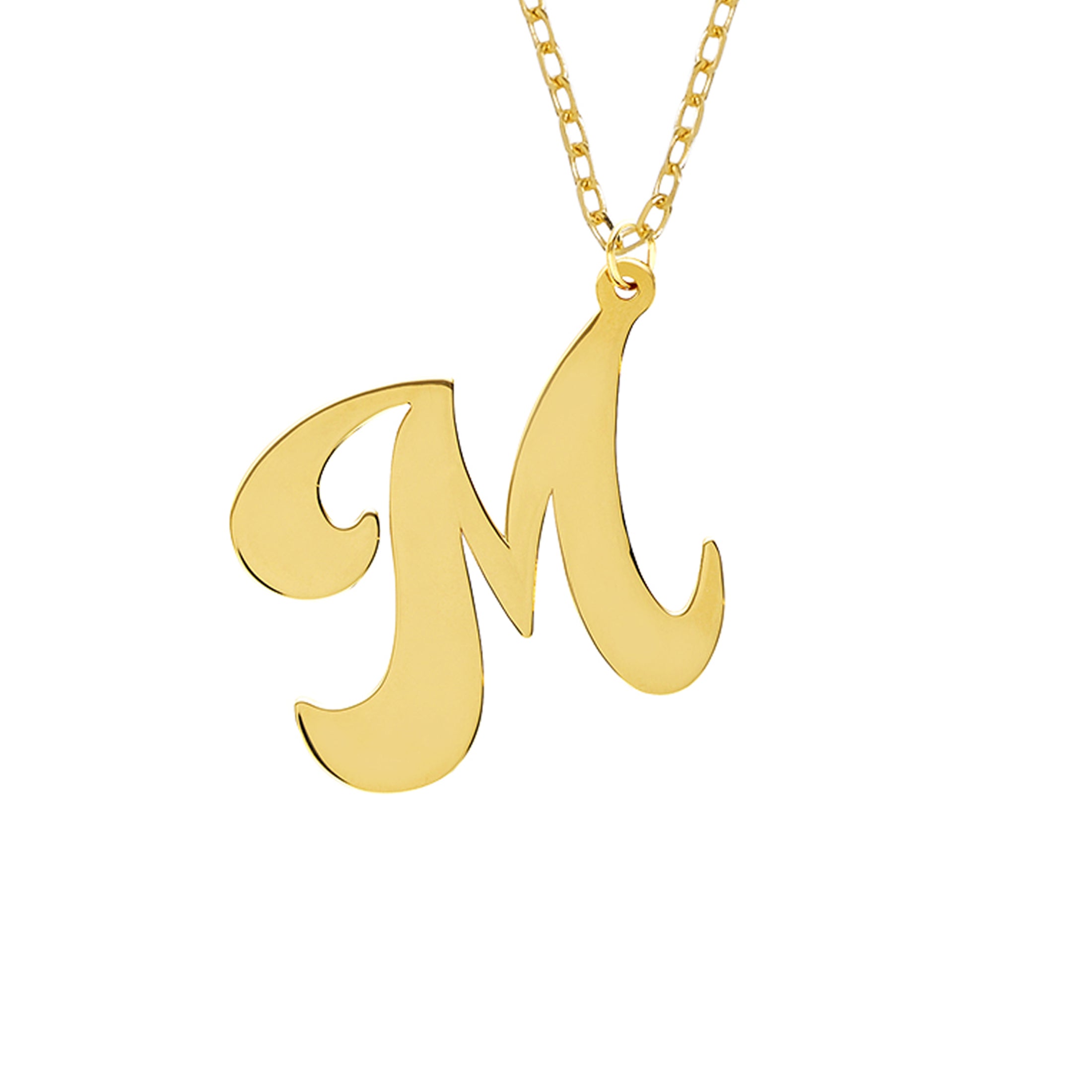 Cursive Tilted Initial Necklace - Walmart.com